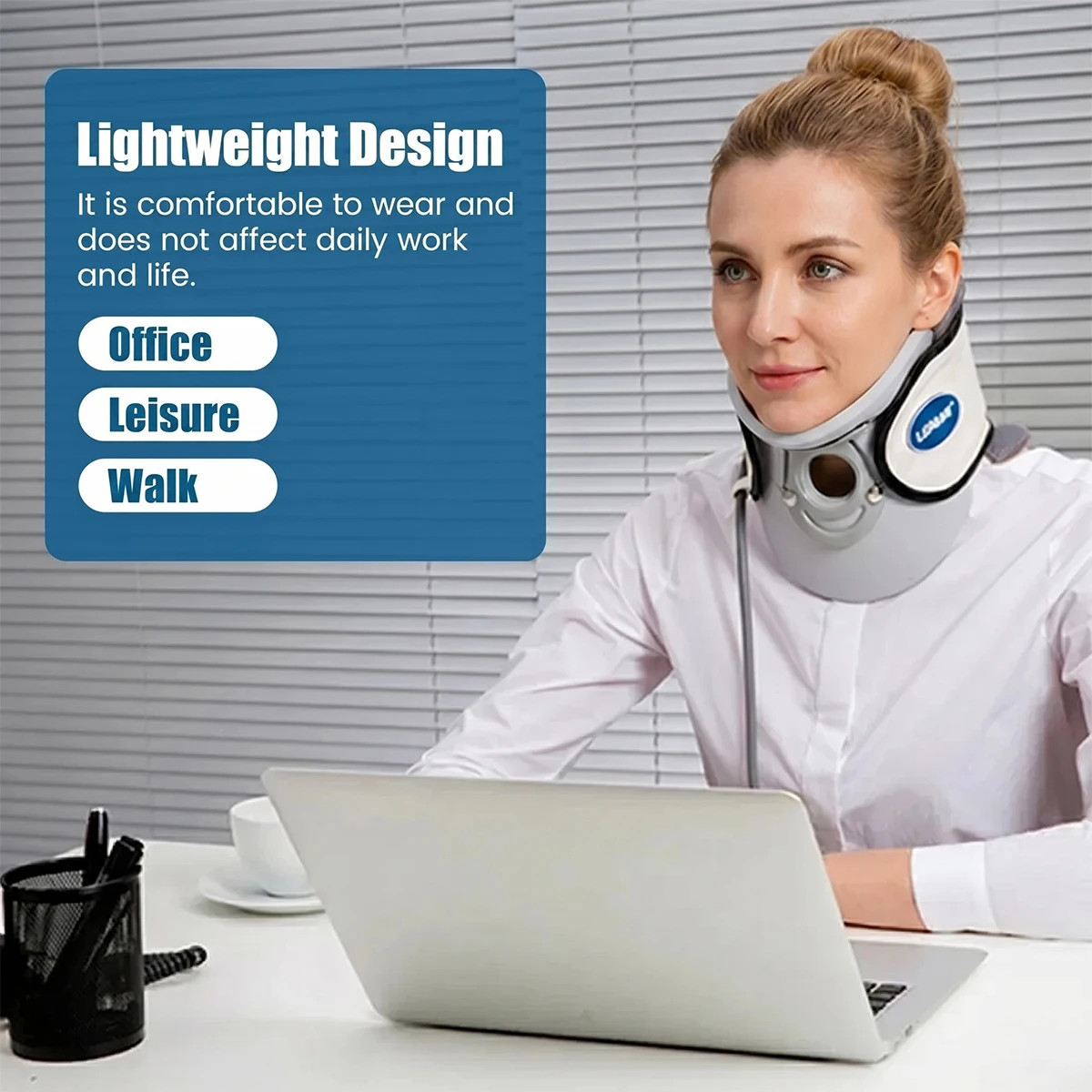 Adjustable Cervical Neck Traction Collar Airbag Pump Brace Spine Alignment