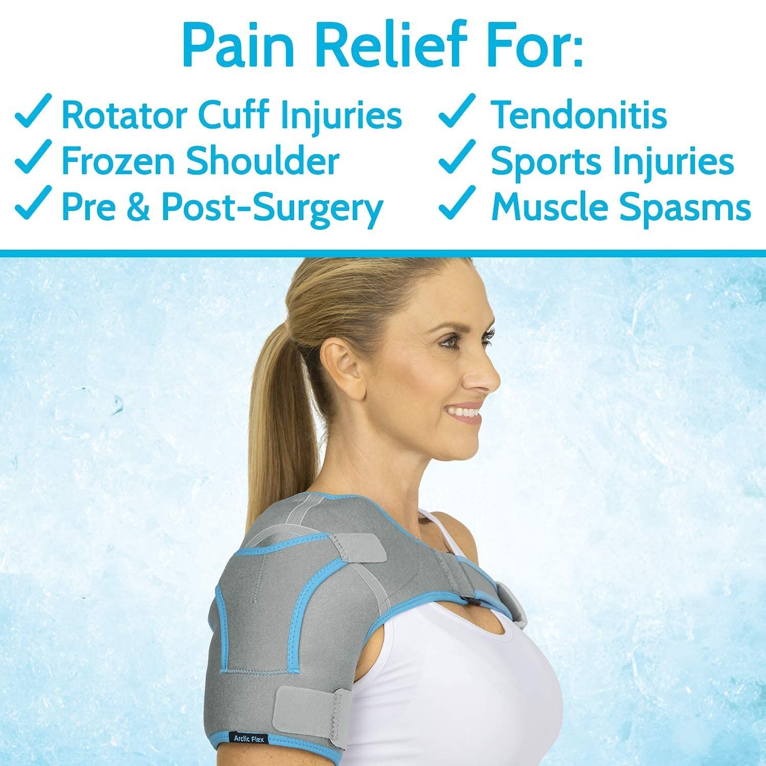 Shoulder Ice Pack Brace – Reusable Cold Gel Wrap & Hot Therapy – Compression Sup