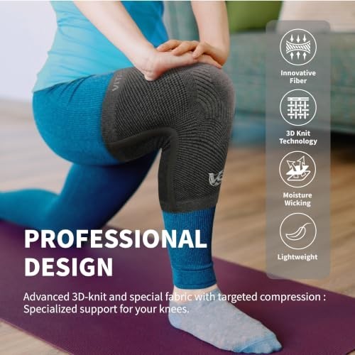 Compression Knee Sleeve Bio-Dynamic Far Infrared Recovery Sport Support Dark