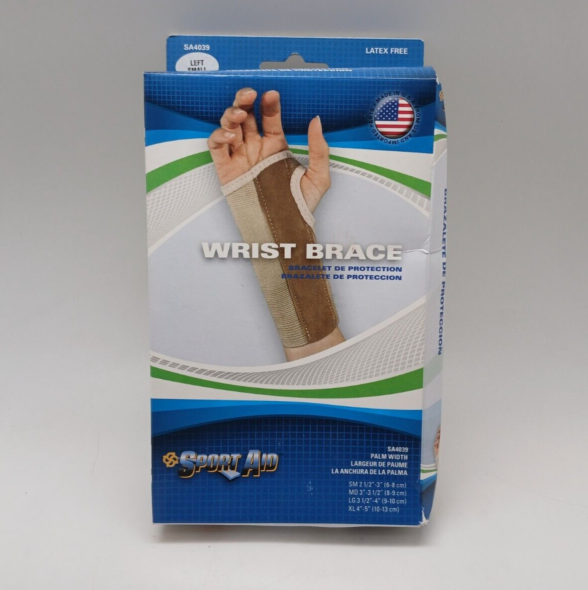Sport Aid WRIST BRACE Latex Free – Right Small Hand – Support & Stability