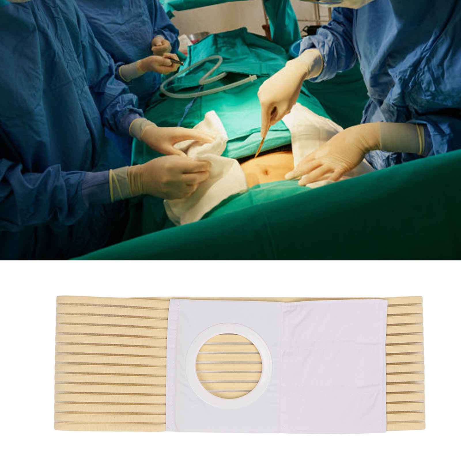 Ostomy Hernia Support Belt Adjustable Breathable Absorb Sweat Elastic Hernia