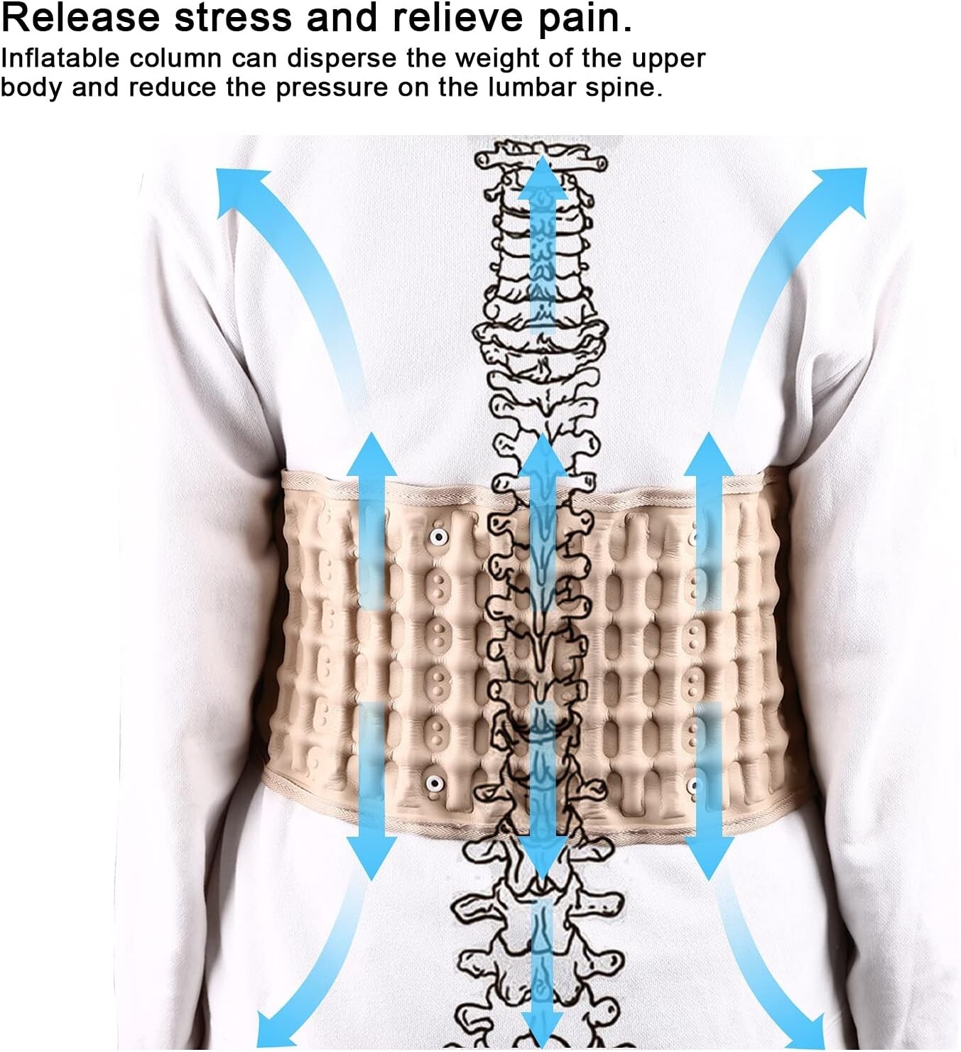 Decompression Belt Back Brace Lumbar Spinal Support & Extender Belt Air Traction