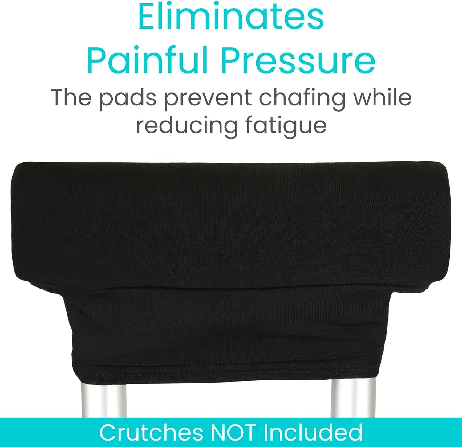 Soft Moisture Wicking Slip Resistant Foam Crutch Pads (2 pads)