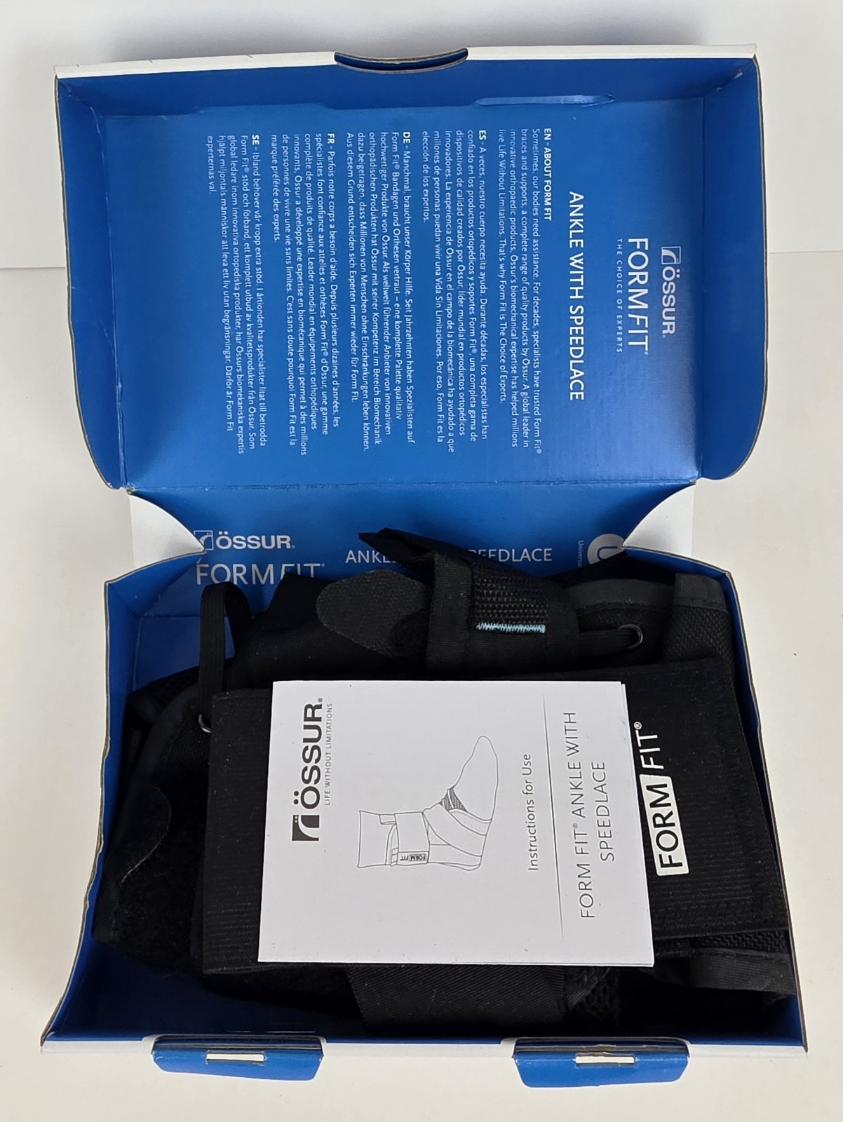 Ossur FormFit Ankle Brace w/Speedlace & Figure 8 Straps Size Small