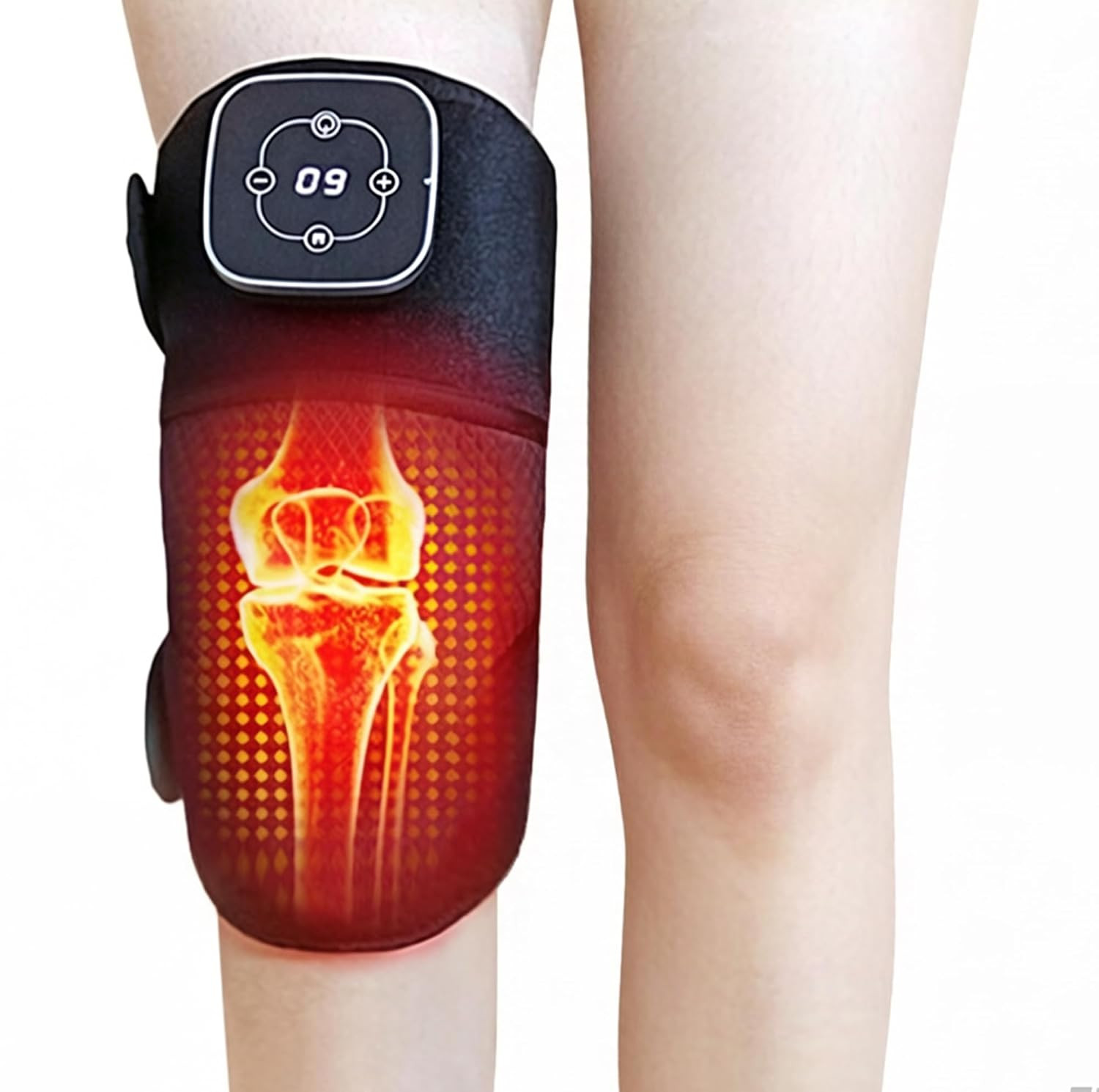 Red Light Therapy Knee Brace, Wireless Rechargeable, 665Nm & 855Nm Heating & Vib