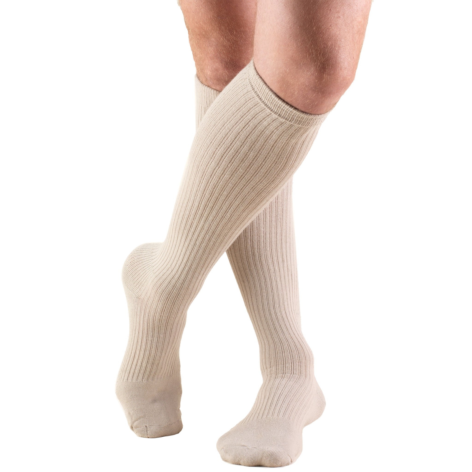 Compression Socks 15-20 mmHg Support for Men Padded Cushion Foot Knee High Cl…