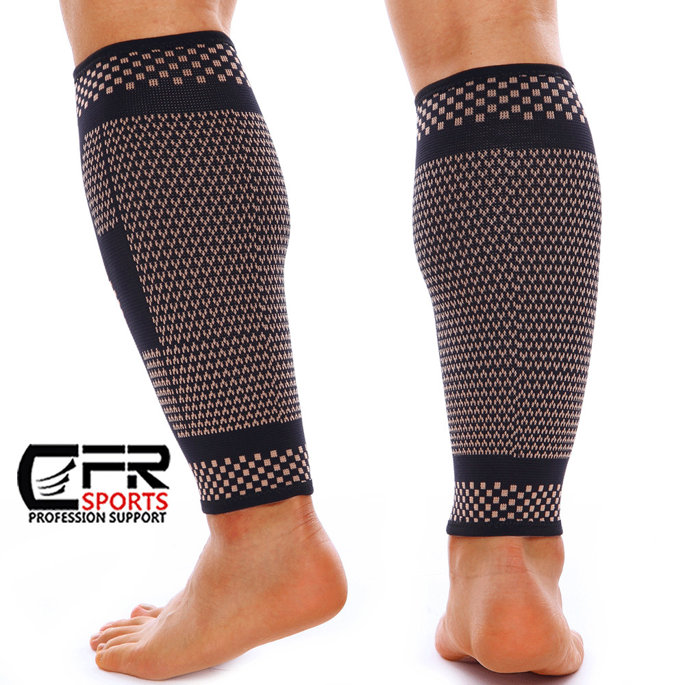 Copper Calf Support Brace Compression Sleeves Leg Pain Shin Splints Men & Women
