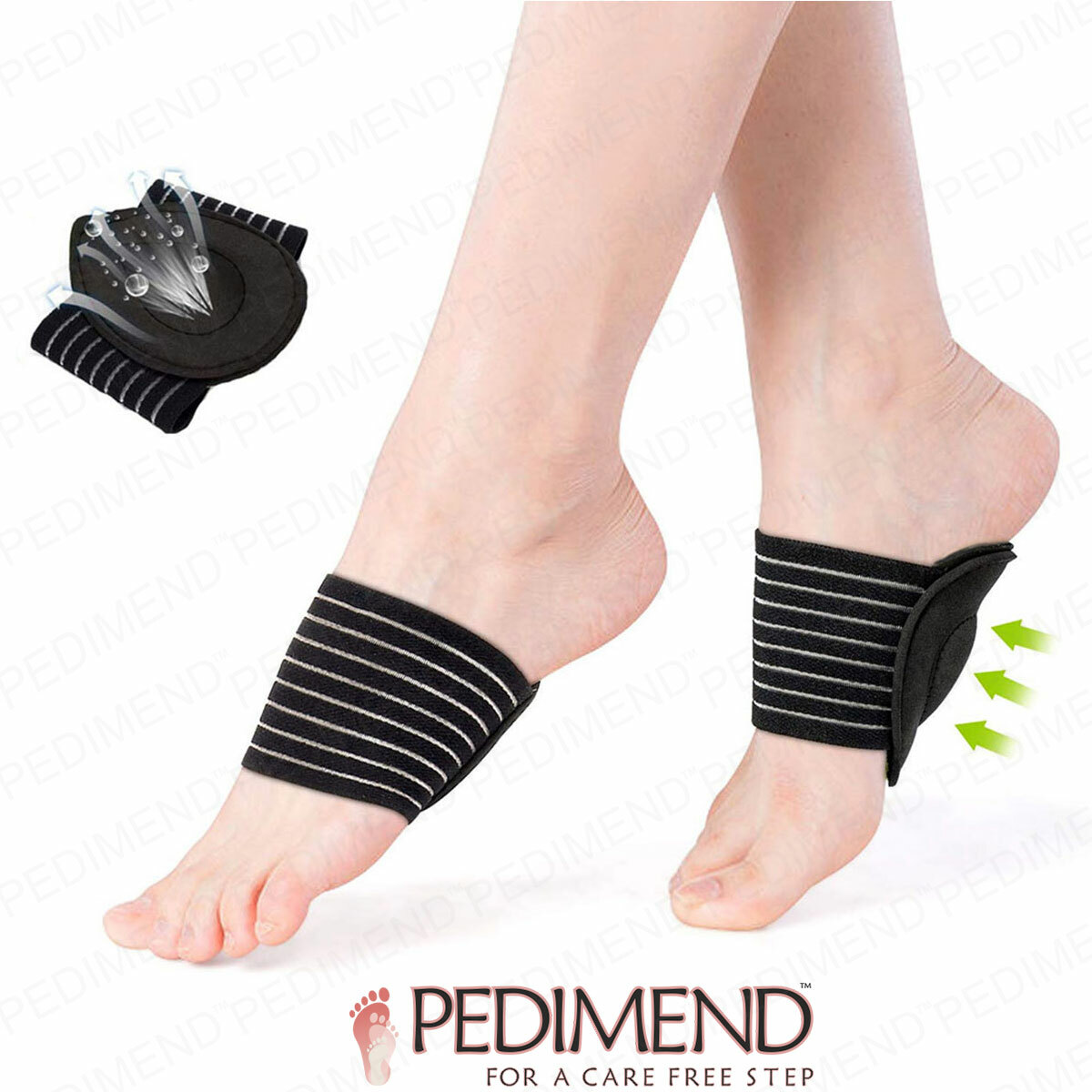 Pedimend Extra Thick Cushioned Compression Arch Support for Flat Feet (4PC) – UK