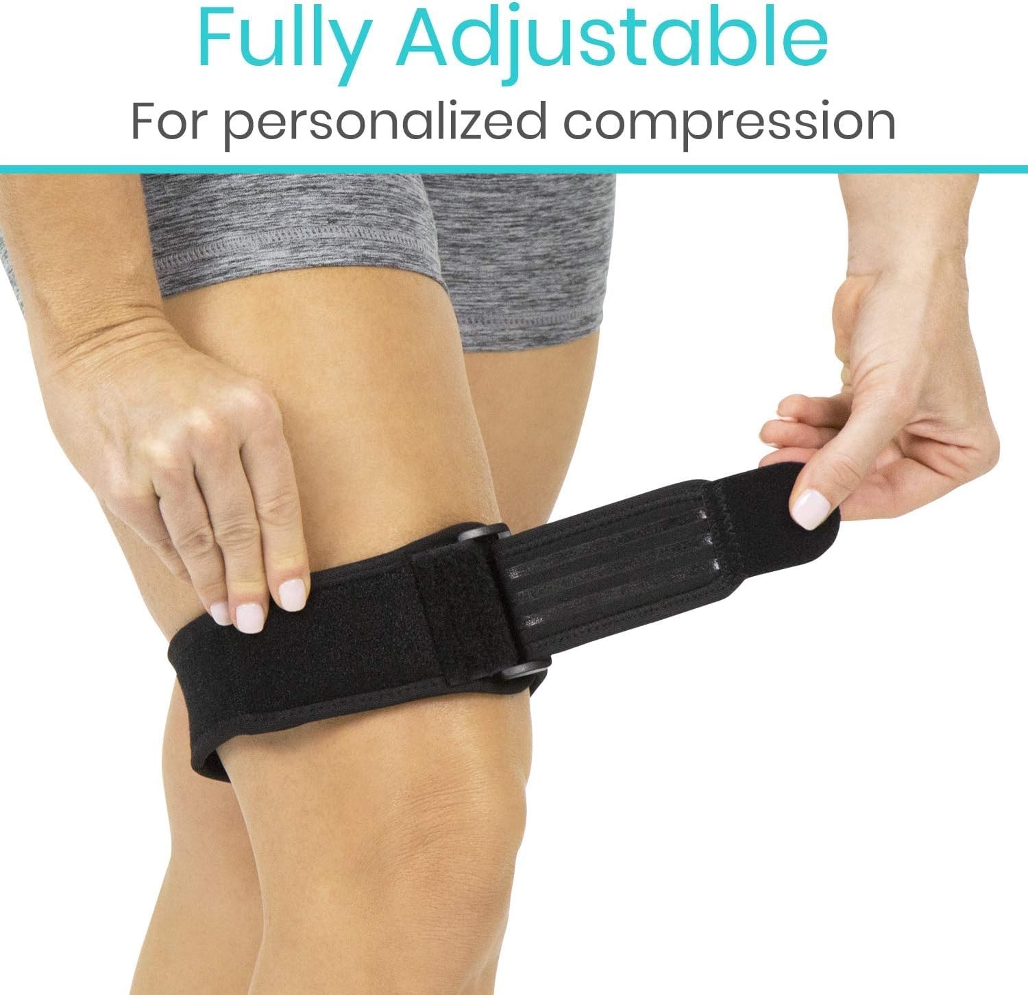 Vive IT Band Strap – Iliotibial Compression 1 Count (Pack of 1), Black