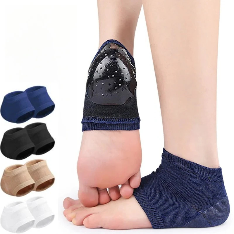 1/4 pairs female men Socks Feet Pads Heels Heel Gel Protective Shock-absorbing I