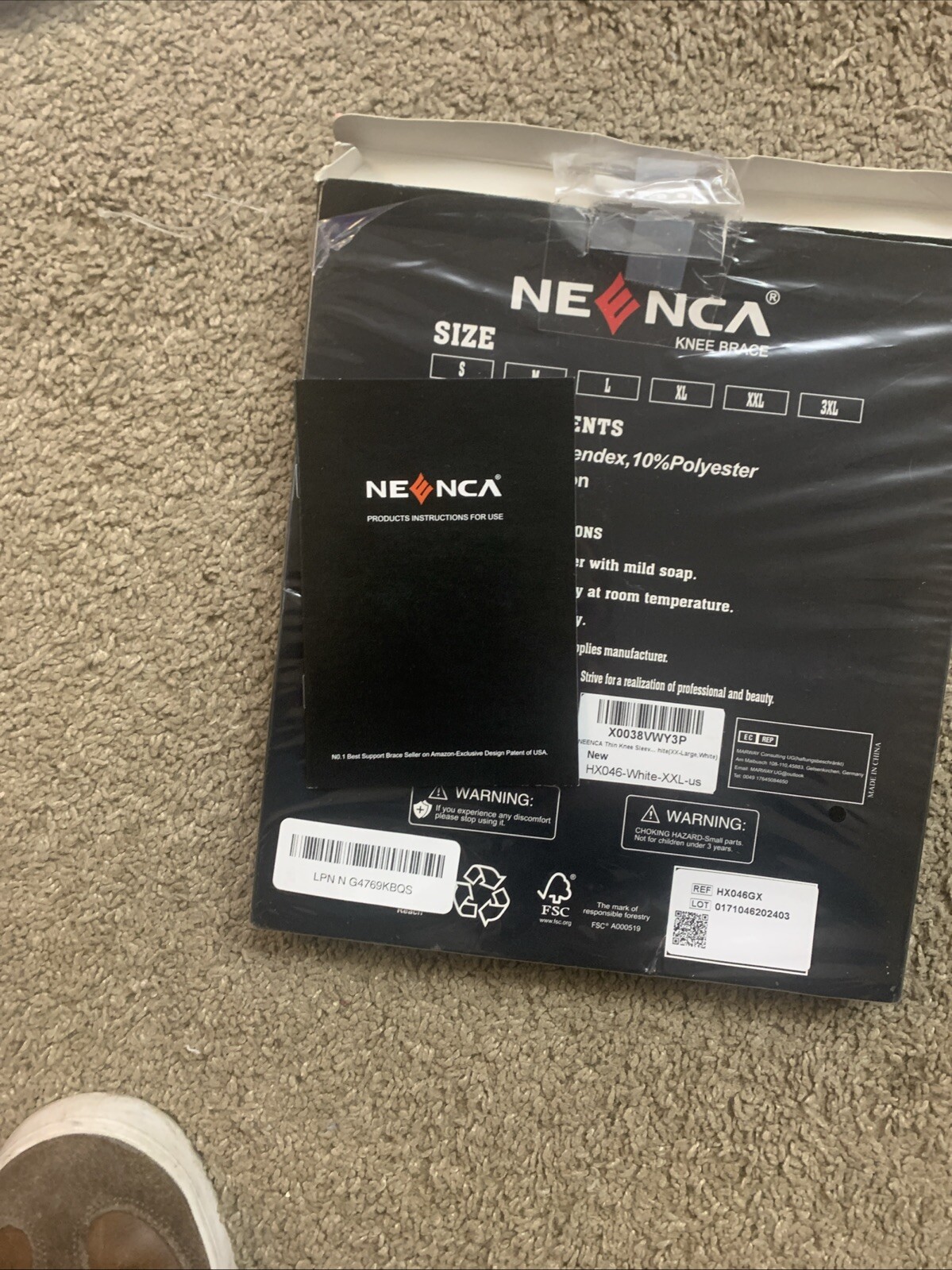 Neenca Knee Brace Sports Protection Series White XXL