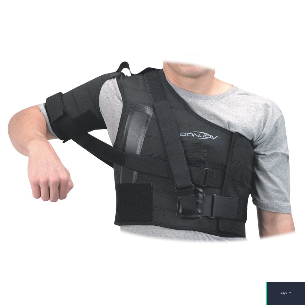 Shoulder Stabilizer Brace Right Arm Large Black Polyester Lycra