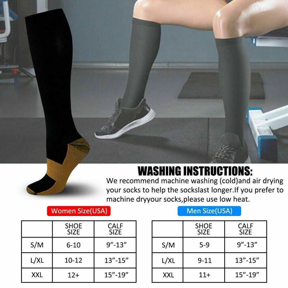 3/6 Pack Copper Compression Socks – Compression Socks Women & Men Circulation