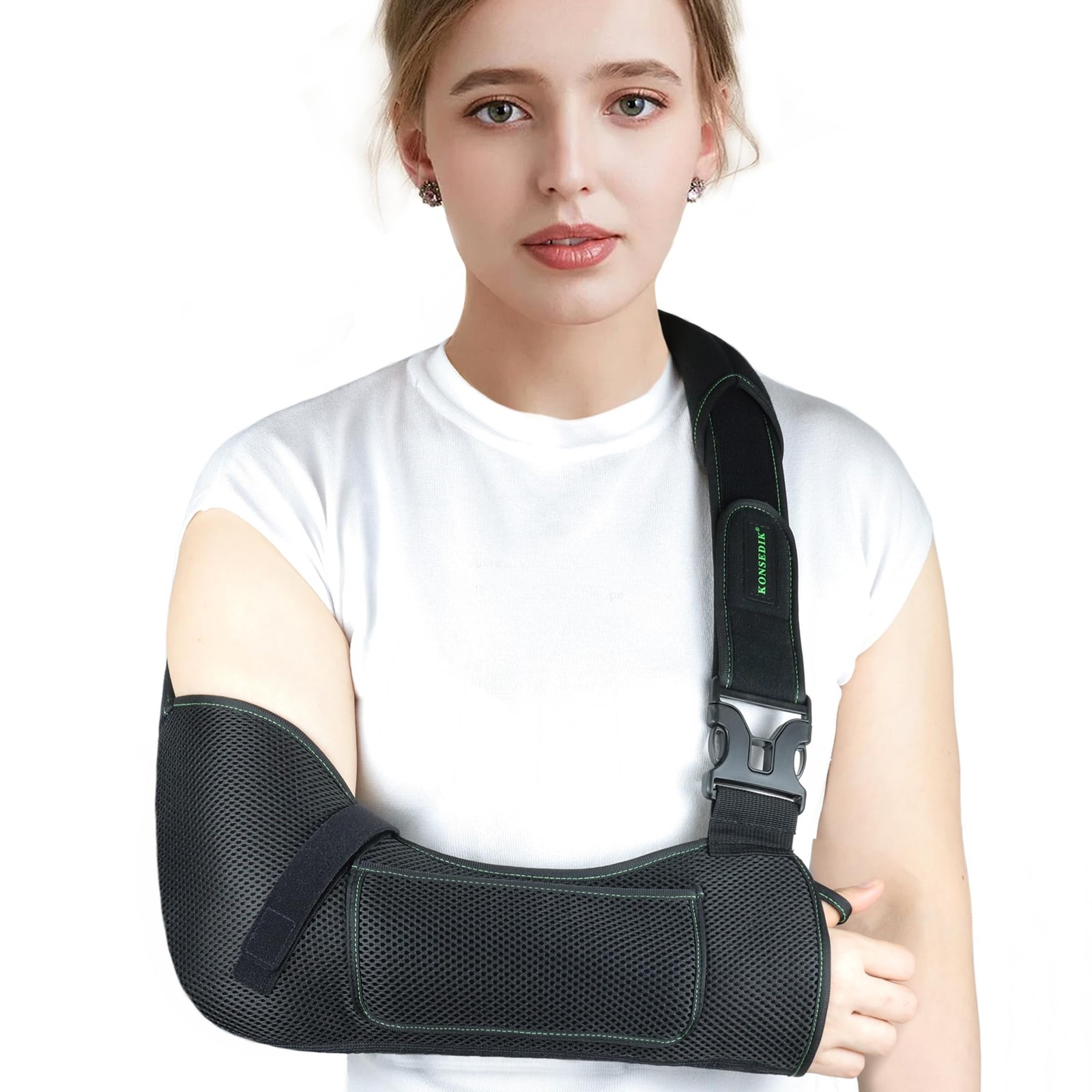 Breathable Arm Sling,Padded Shoulder Brace with Anti-Slip Thumb Loop,Unisex I…