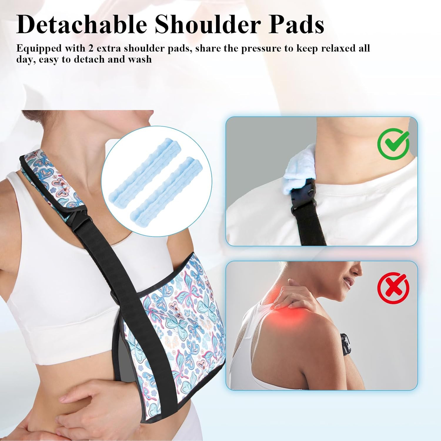 Arm Sling for Women with Strap Cushion, Fashion Shoulder Brace Support Immobi…