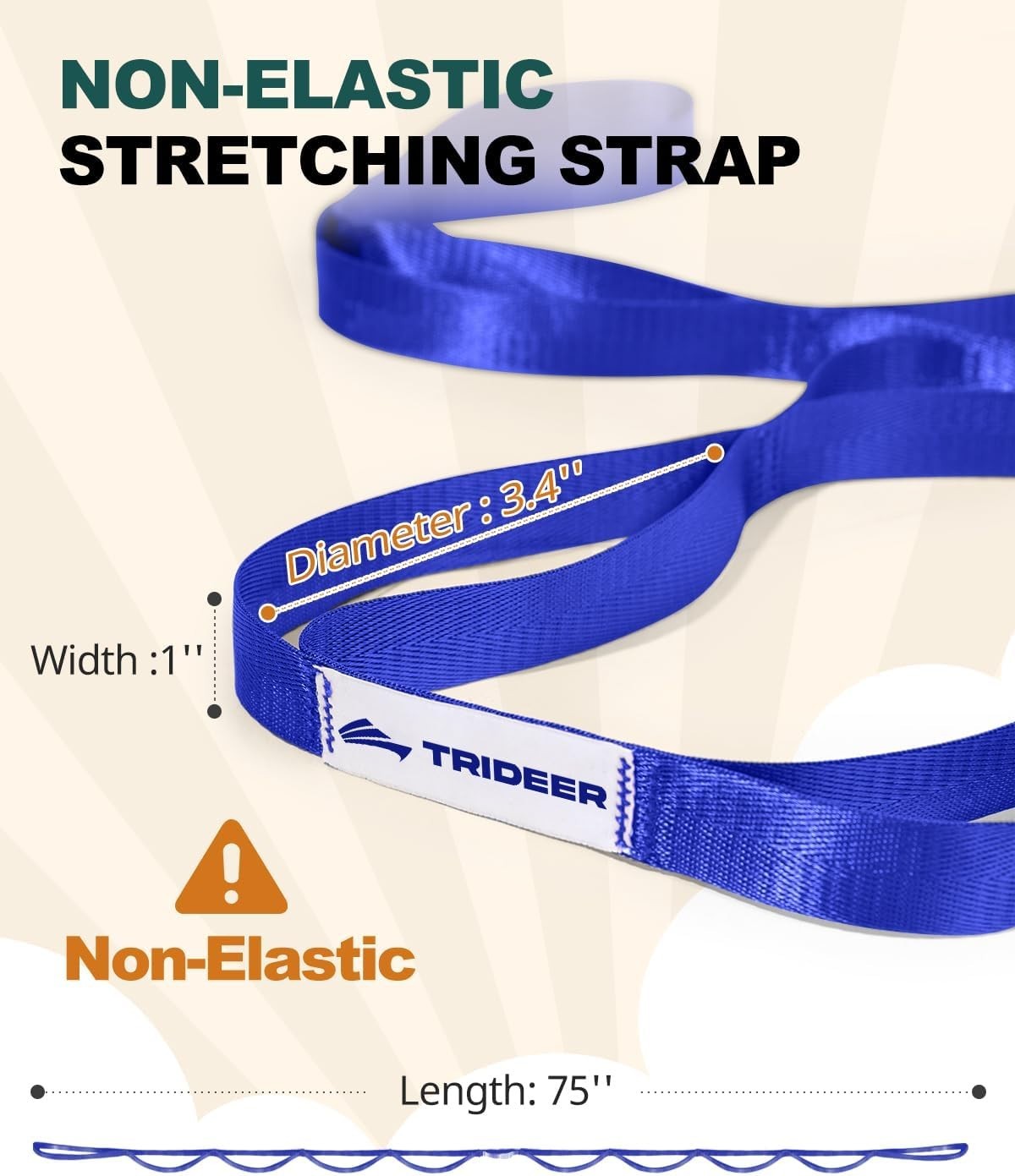 Gentle Mobility Aid: Non-Elastic Stretching Strap for Legs & Back Flexibility