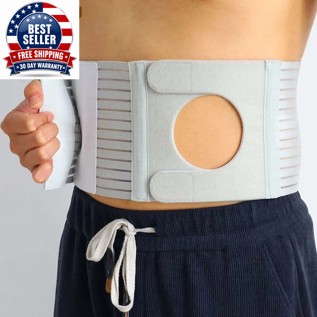 Ostomy Belt for Men and Women, Ostomy Hernia Support Belt, Abdominal Binder Brac