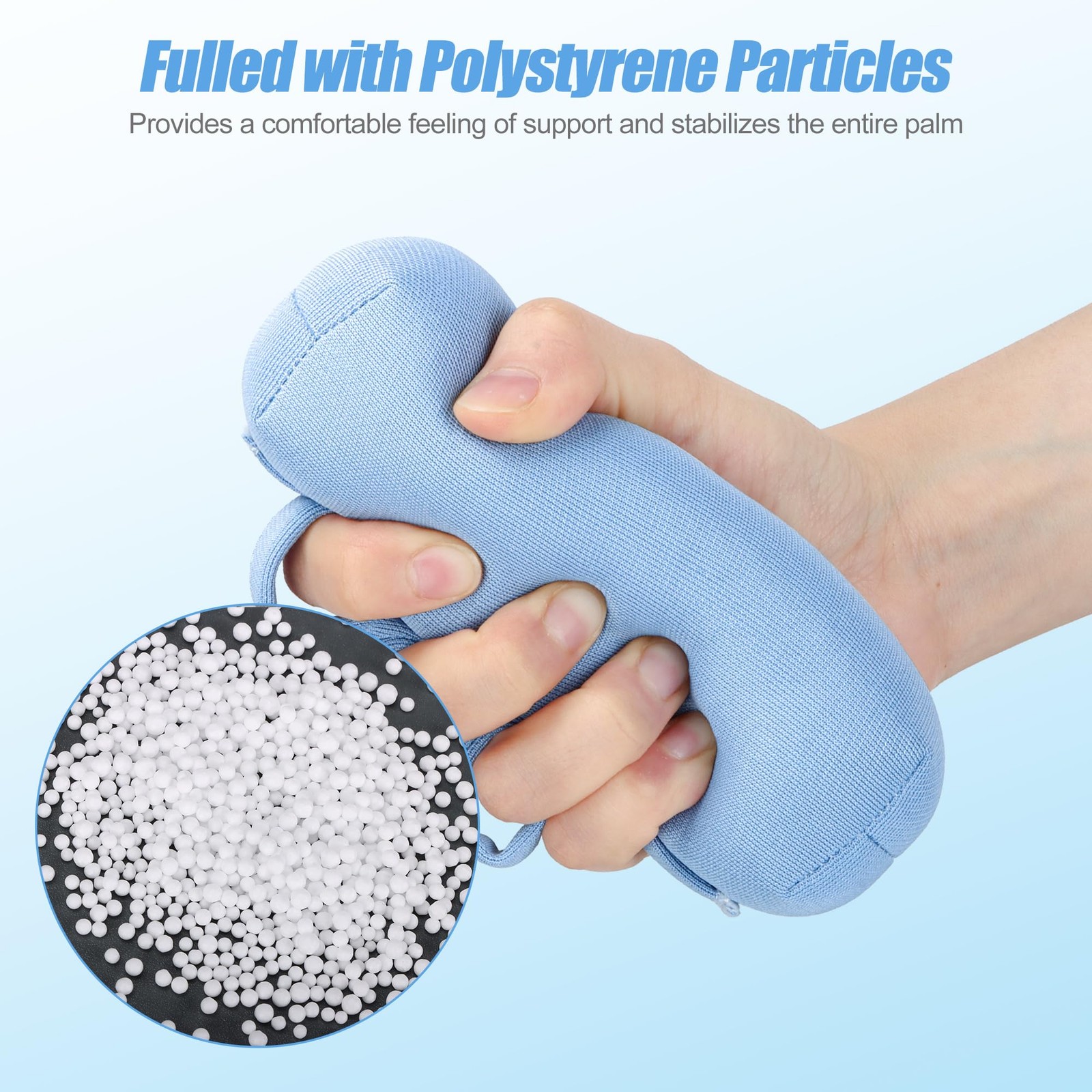 NIdreamCE Palm Protector for Hand Contracture with Separators, Grip Blue
