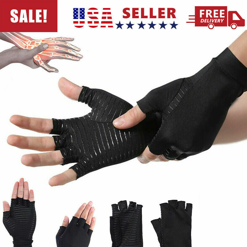 Copper Arthritis Compression Gloves Hand Support Joint Pain Relief Carpal Tunnel