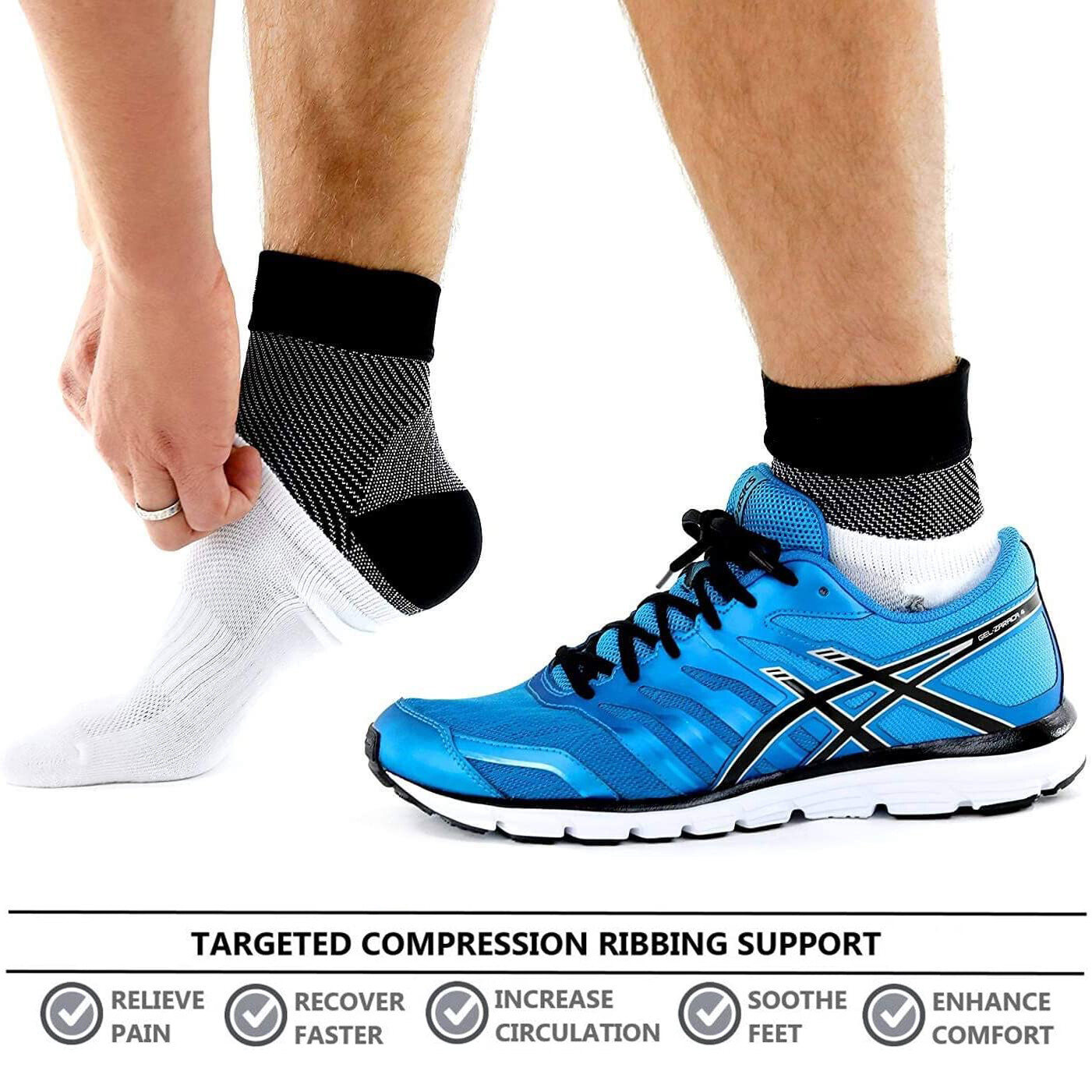 [1-5Pairs] Compression Socks Foot Sleeves for Sport, Football, Fitness, Running