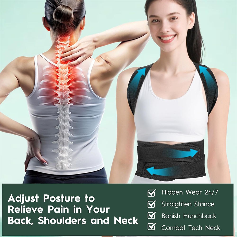 Posture Corrector Back Support for Men and Women Relieve Mid and Full Back Spine