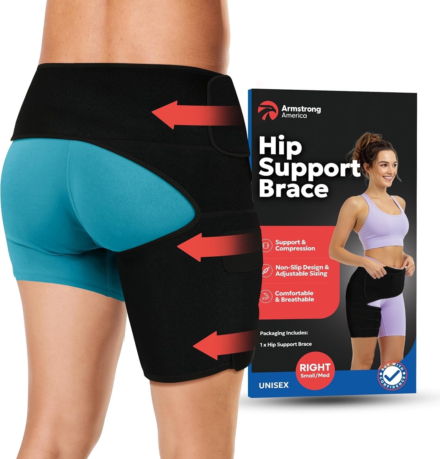 Hip Brace Support Compression Wrap for Sciatica Groin Strain Pain Relief