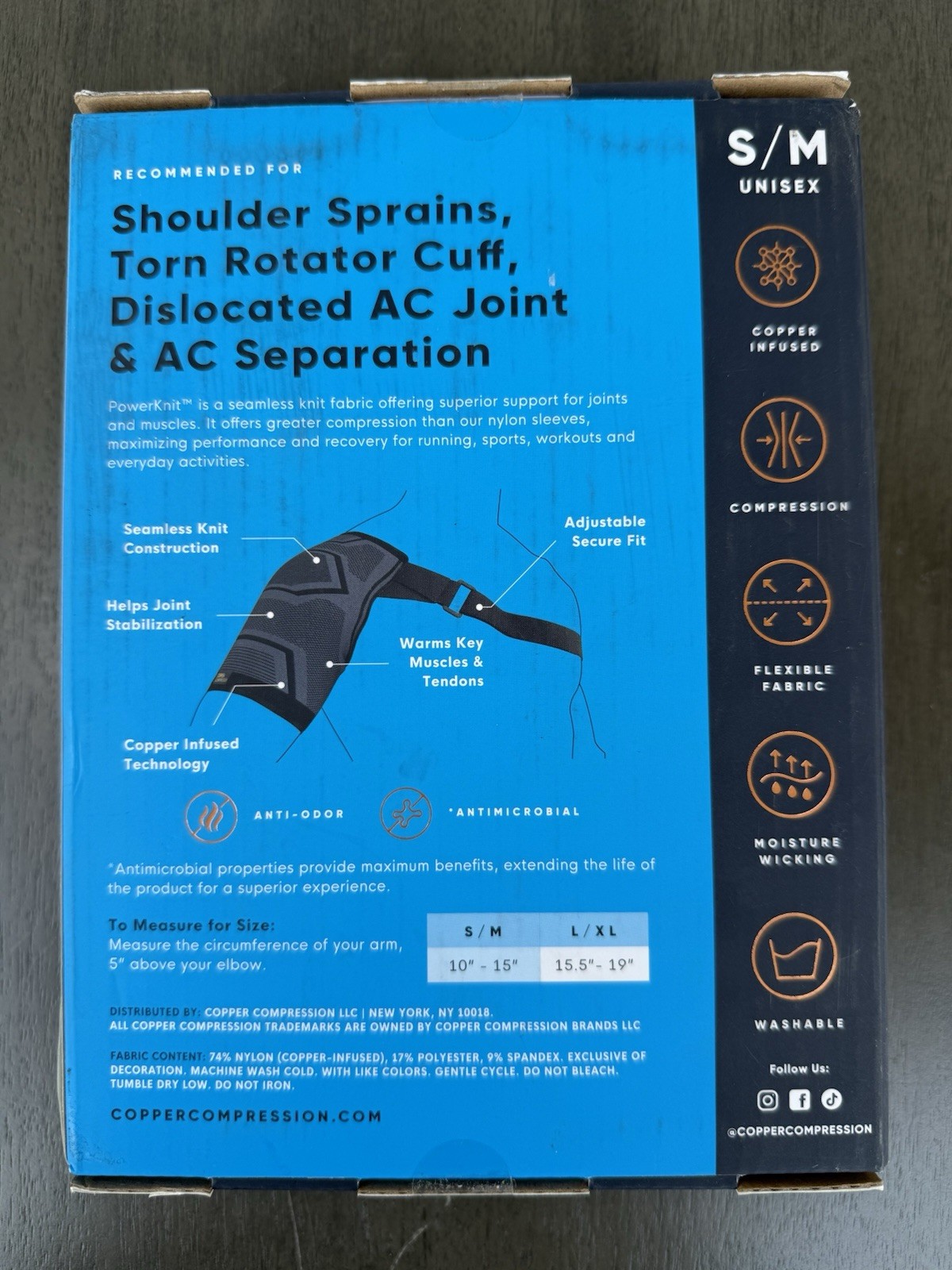 Copper Compression PRO+ Powerknit Performance Knee Sleeve S/M