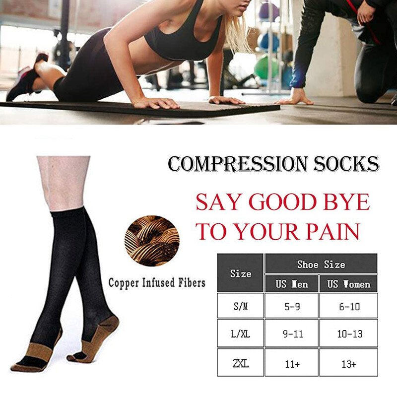 Copper Compression Socks 20-30mmHg Women & Men – Best for Running,Sports,Hiking