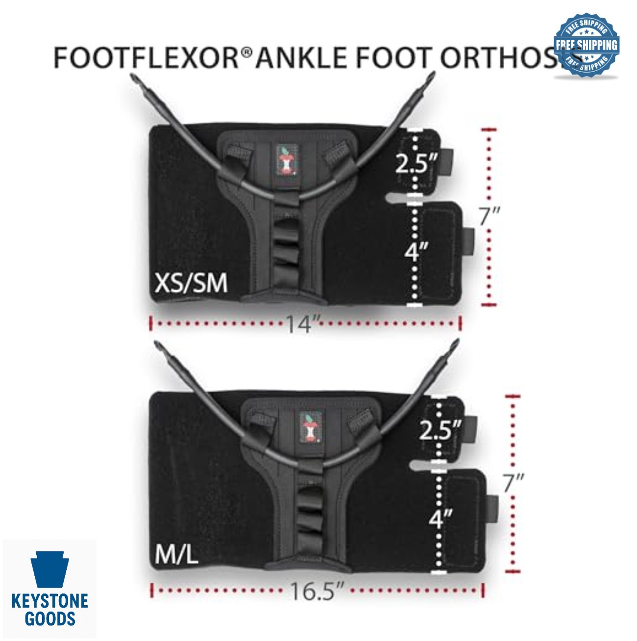 Foot Drop Brace Adjustable Dorsiflexion Support XS/S Ankle AFO for Walking