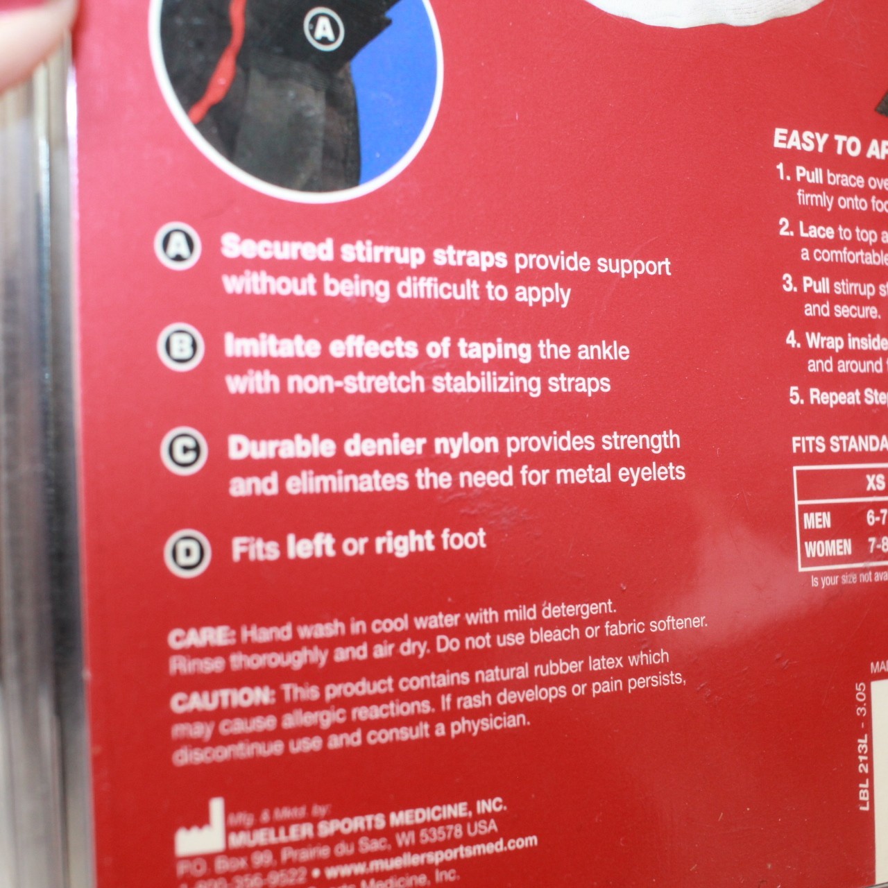 Mueller Size LARGE Soft Ankle Brace With Straps – 213LG – NIB – 1 Brace RT or LT
