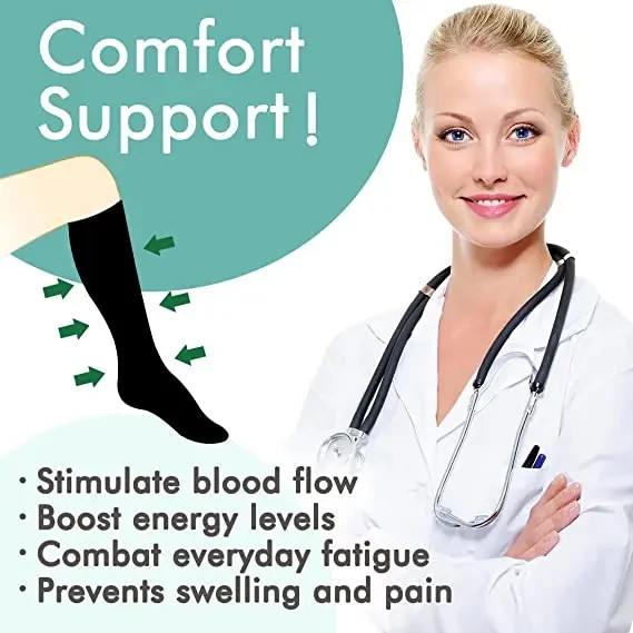 Medical Compression Socks Knee High Support Stockings Women Men Size S/M ✅