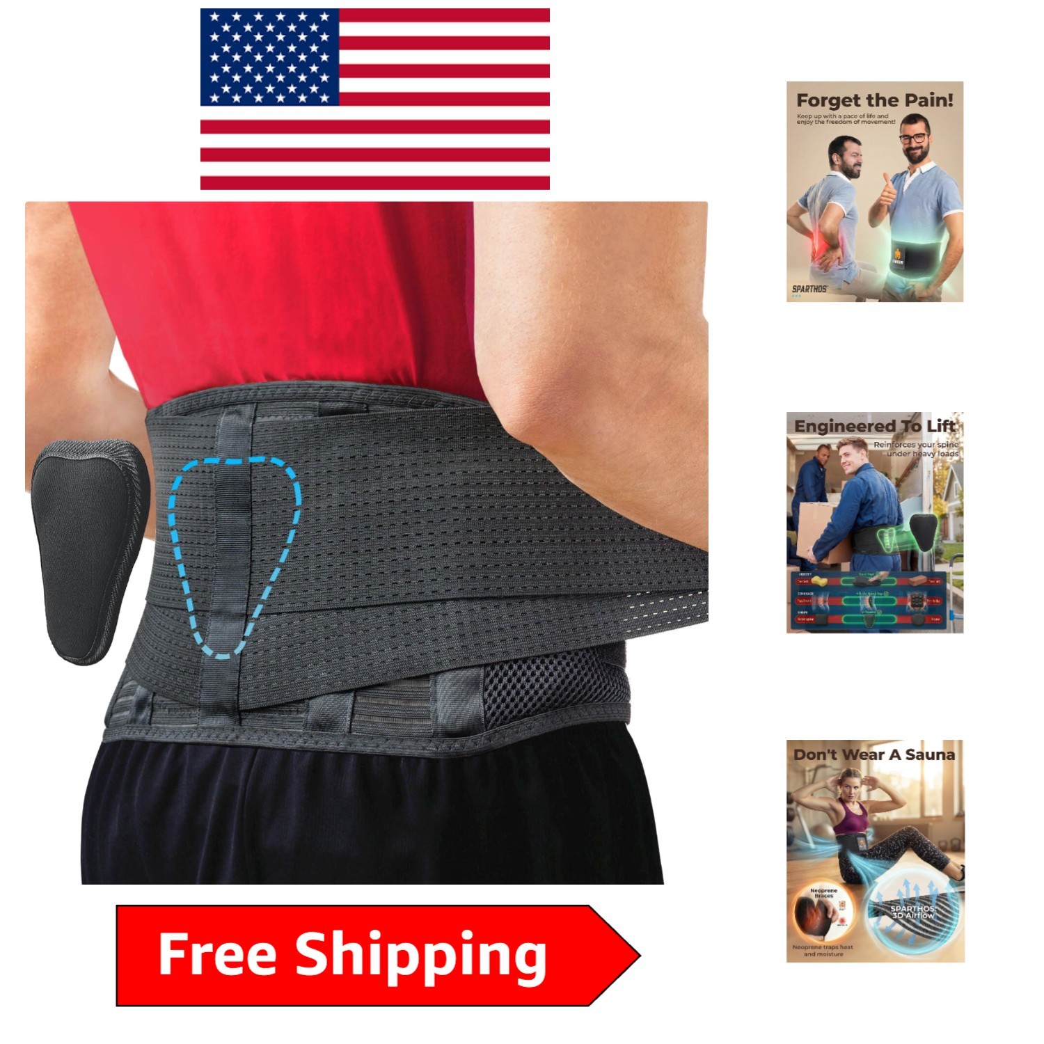 Back Brace for Relief from Back Pain – Lightweight and Breathable Design