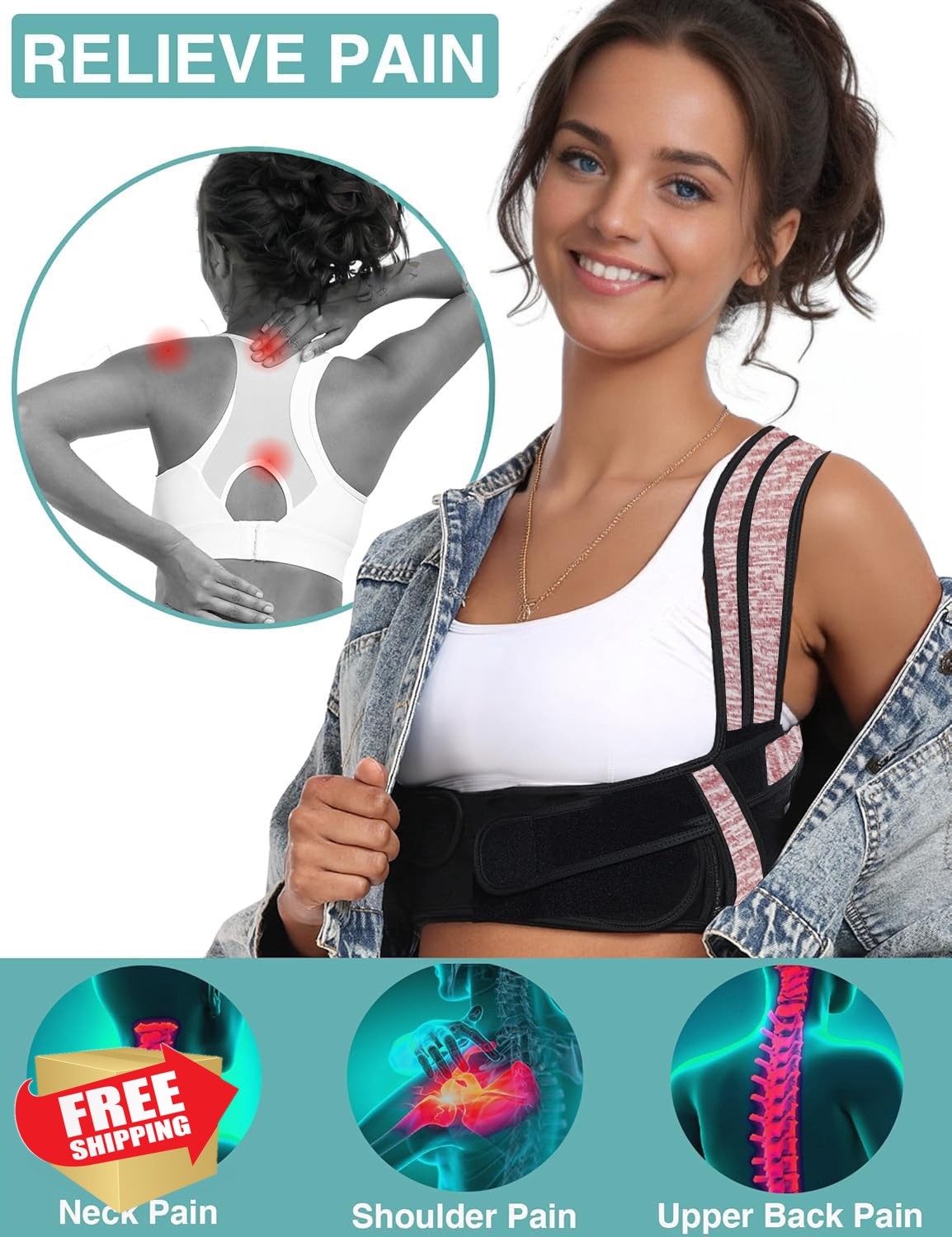 Enthra Posture Corrector for Women Men, BI-Strap Back Straightener – Bamboo F…