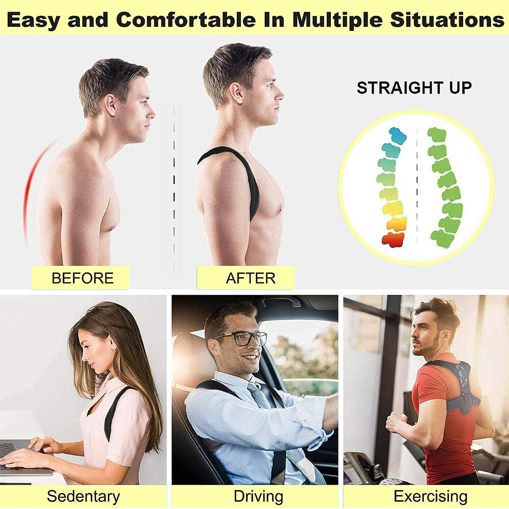 Posture Corrector Back Brace Upper Spine Support Neck Shoulder Clavicle Pain
