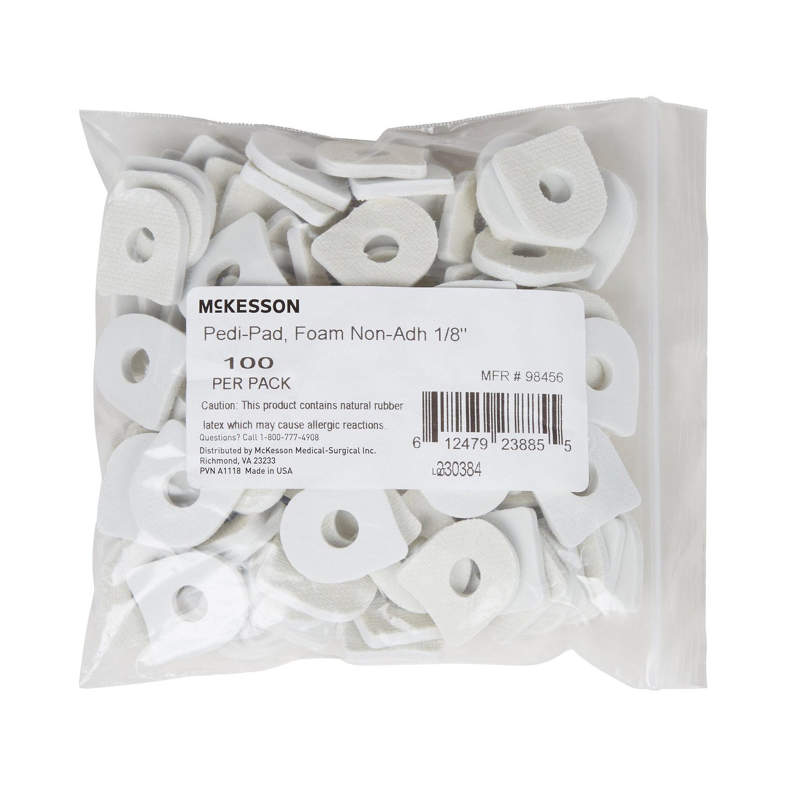 McKesson White Corn Pad One Size Non-Adhesive for the Foot 98456 100 Ct