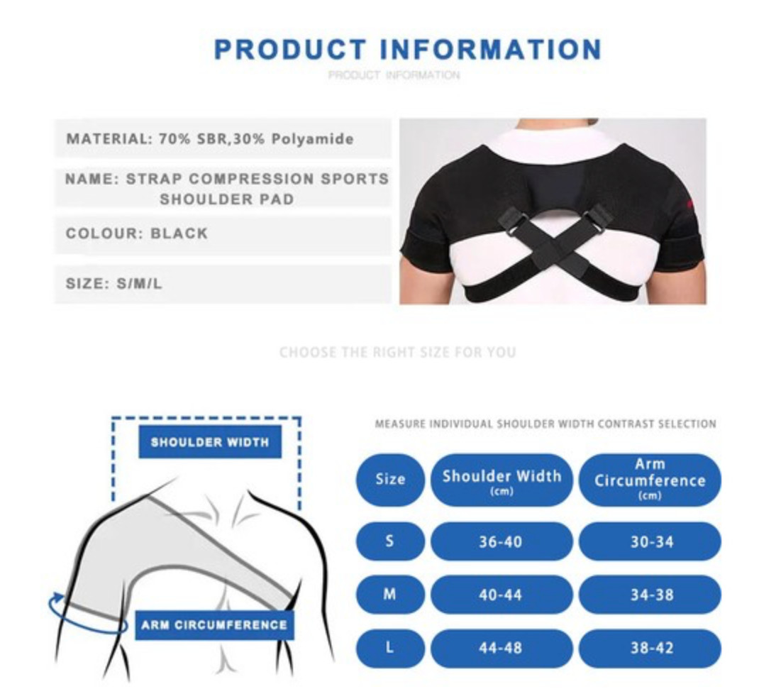 Double Shoulder Brace Torn Rotator Cuff Pain Relief Support Compression Sleeves