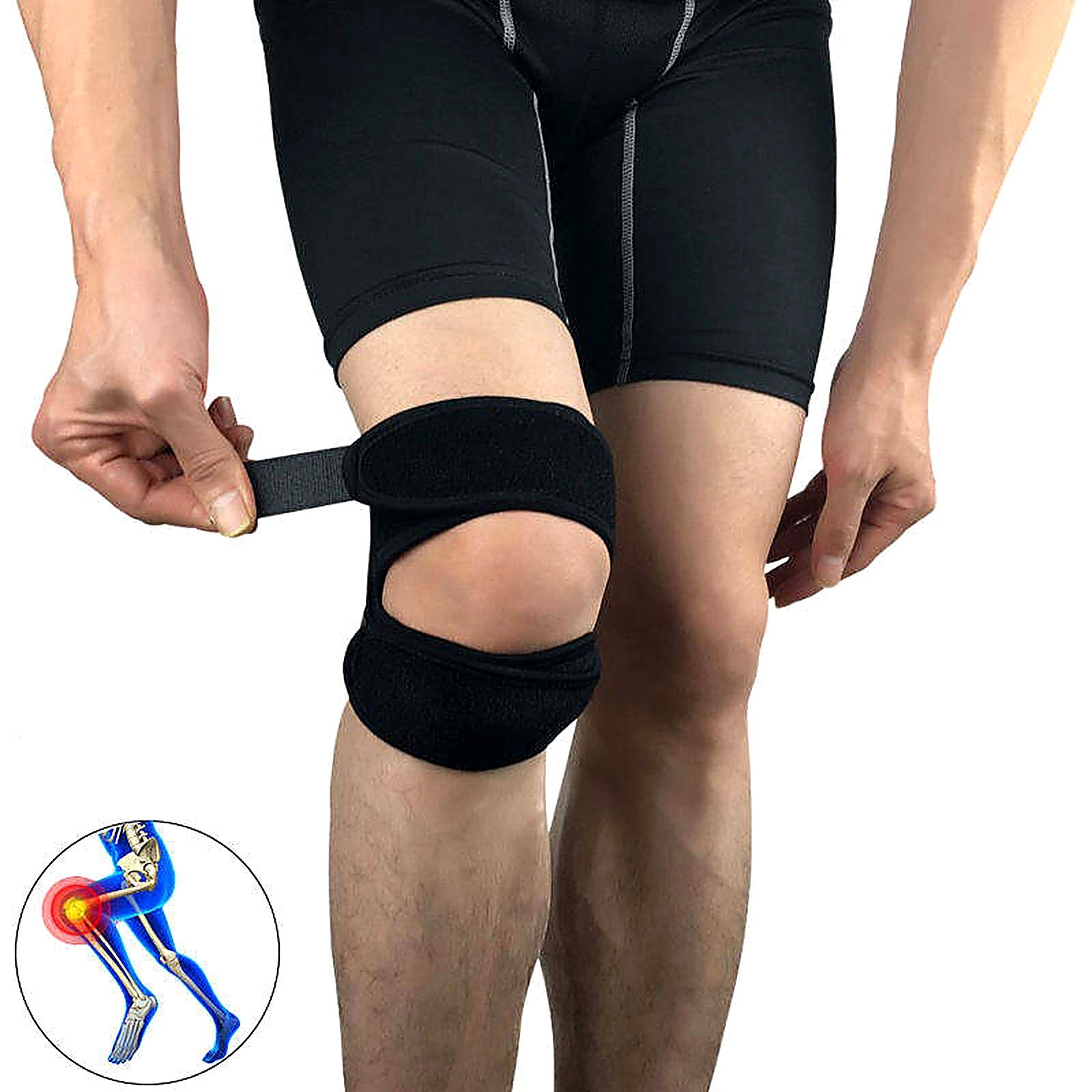 Compression Knee Support Brace Patella Joint Pain Arthritis Relief Sleeve