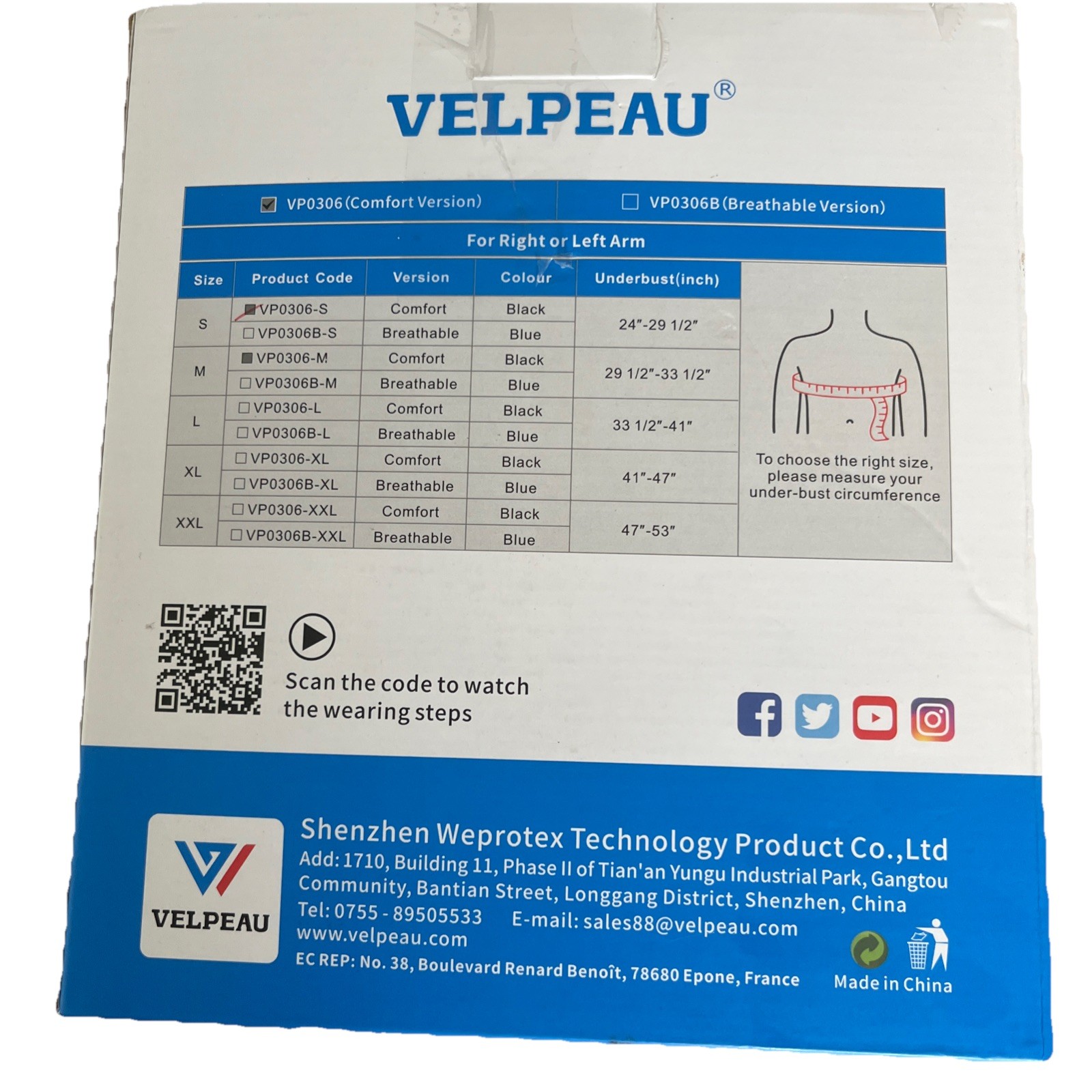 Velpeau Arm Sling Shoulder Immobilizer Fit Left or Right Arm Small