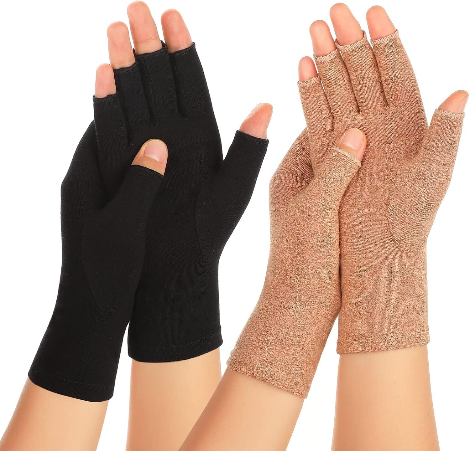 2 Pair Compression Arthritis Gloves Carpal Tunnel Hand Support Brace Pain Relief