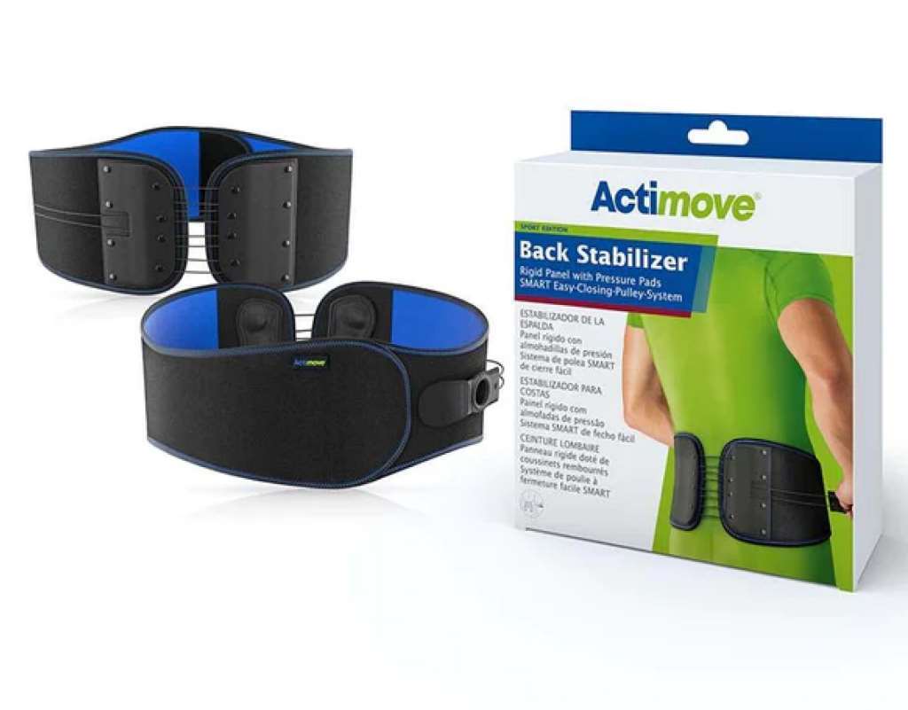 Actimove Back Stabilizer Support (Black) X-Small/Small Support Rigid Panel, Pres