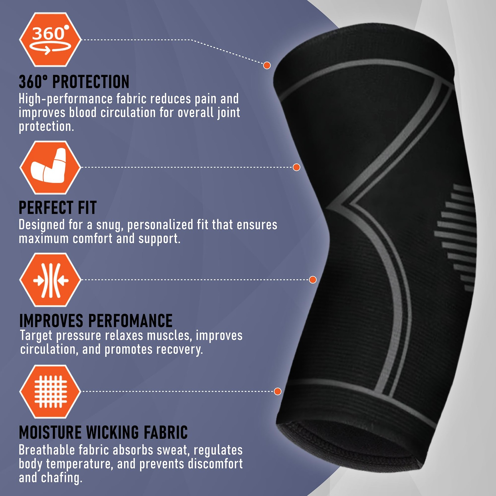PhysFlex Elbow Brace 2 Pack for Tennis & Golfer’s Elbow Pain Relief Elbow Co…