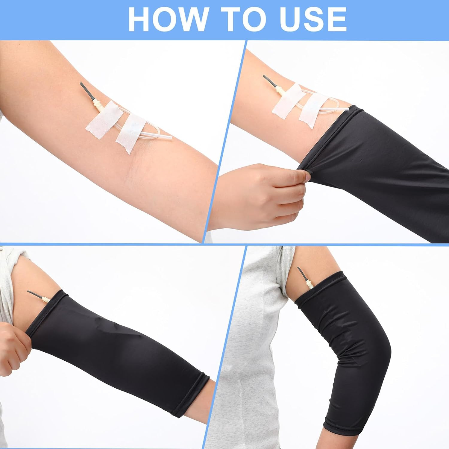 12 Pcs PICC Line Reusable Sleeve Cover for Adults Upper Arm Breathable Cover Nur