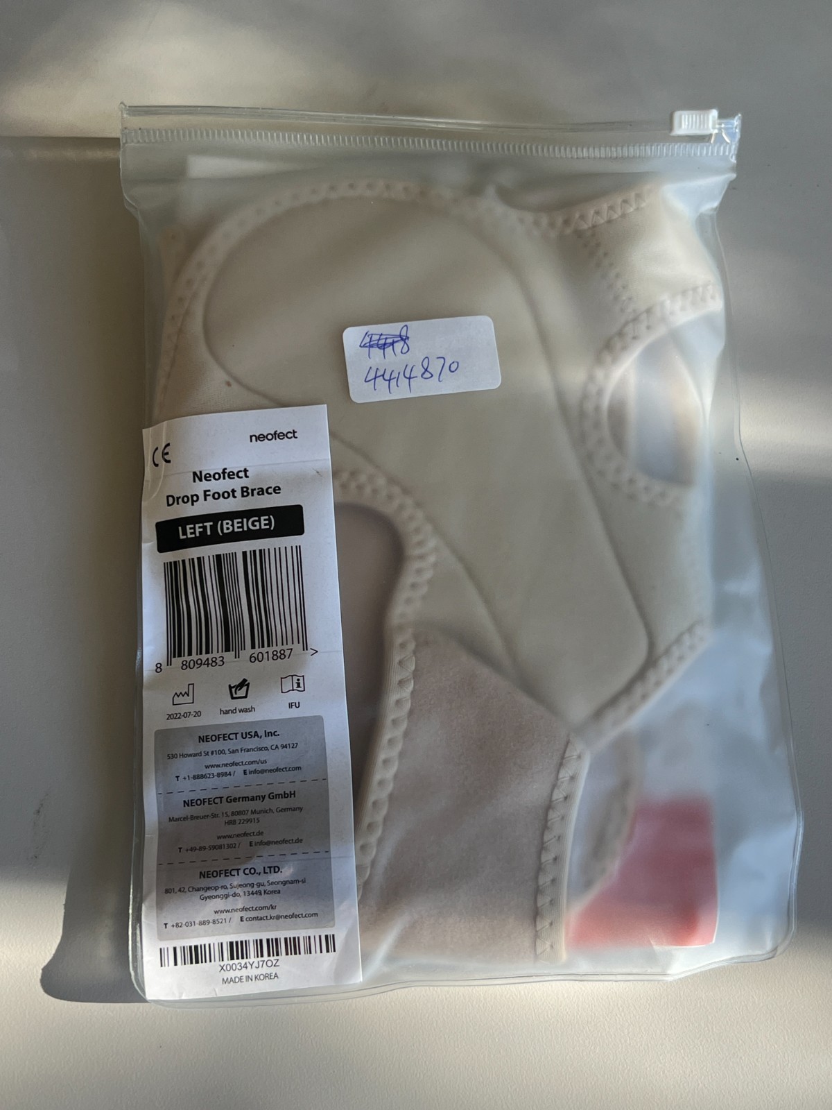 NEOFECT Drop Foot Brace for Walking (Left, Beige)