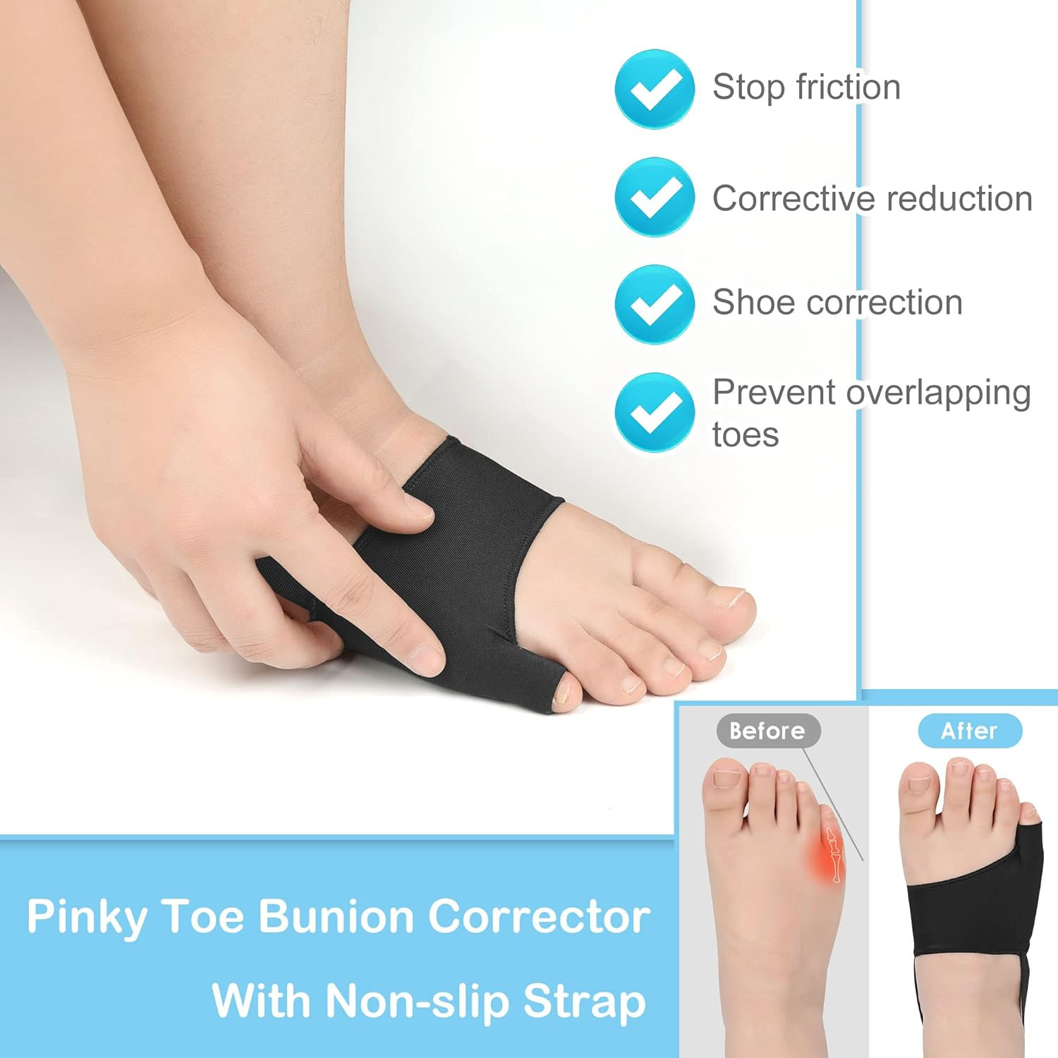 Tailors Bunion Protector 1Pair Bunionette Sleeves Built-In Gel Pads Silicone