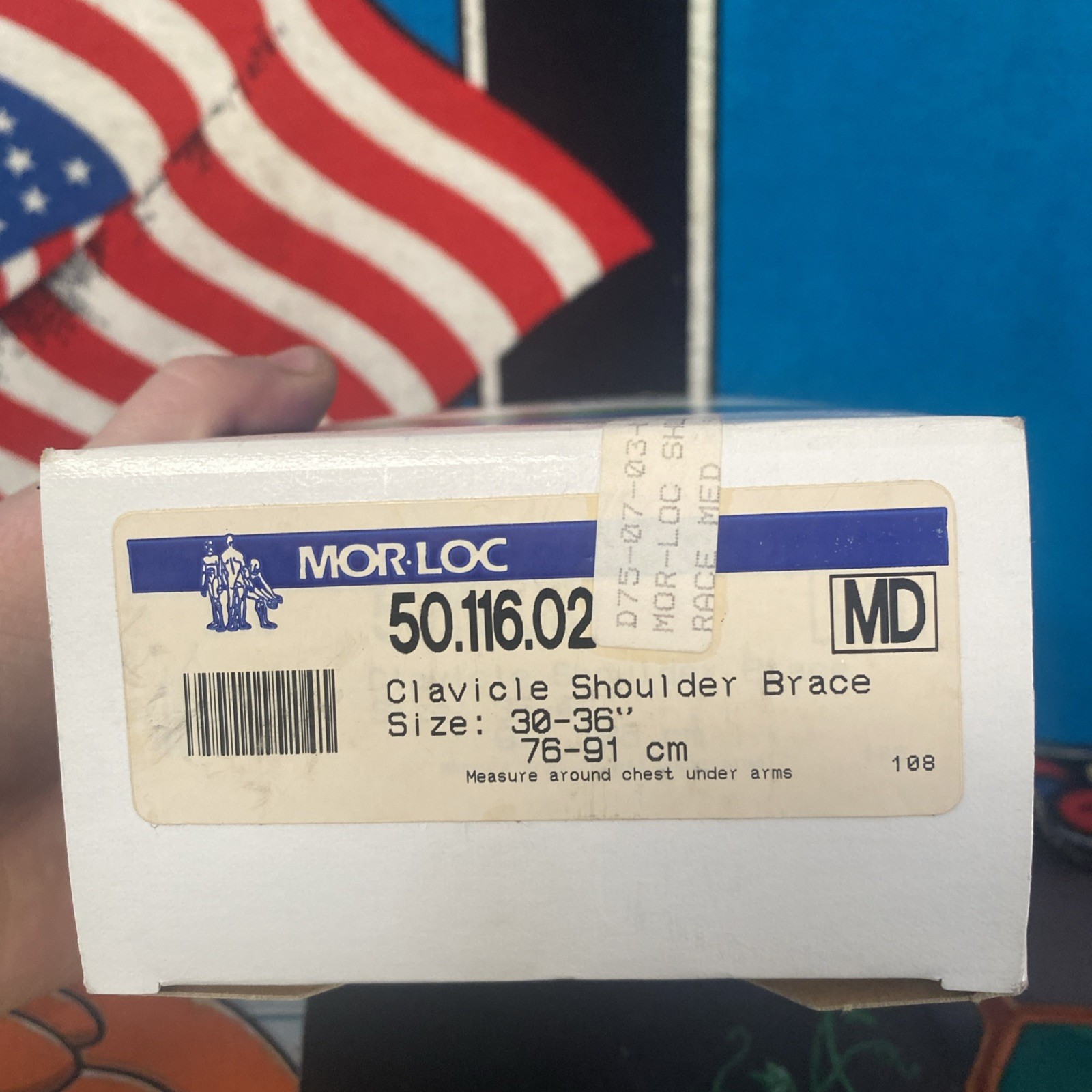 MOR-LOC SUPPORT Clavicle Shoulder BRACE Size 30-36” Sz MD New Sealed