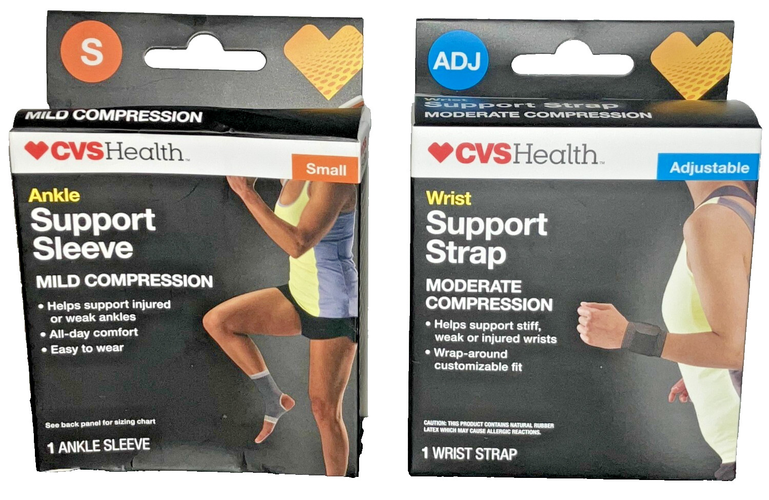 BUNDLE: Ankle Support Sleeve Small + Wrist Support Strap Adjustable (Med Compre)