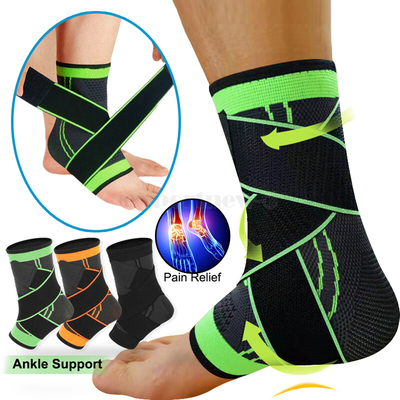 Ankle Support Brace Compression Sleeve Sock Achilles Arch Tendon Adjustable Wrap