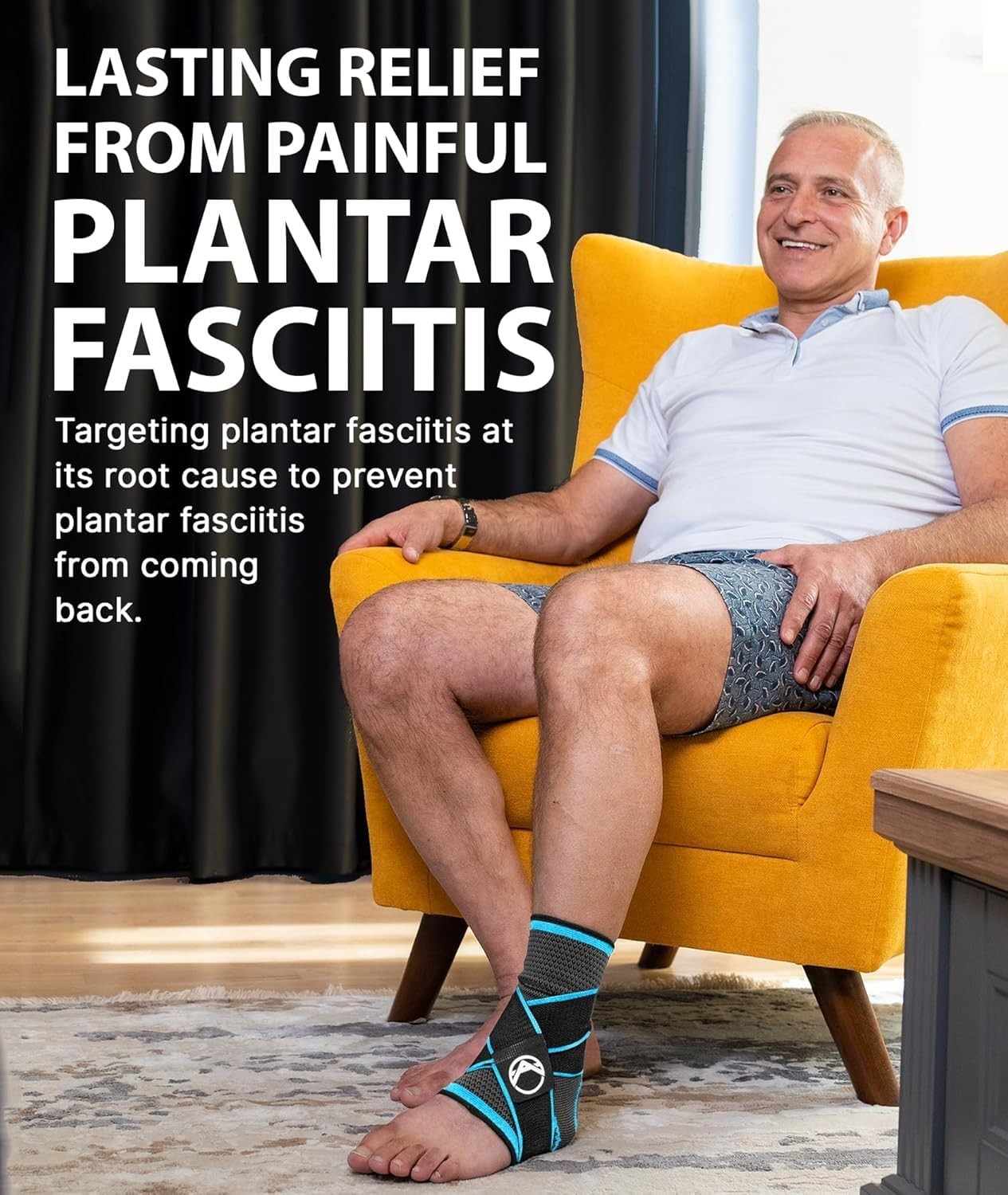 Ankle Compression Sleeve & Brace for Plantar Fasciitis Relief | Adjustable Suppo