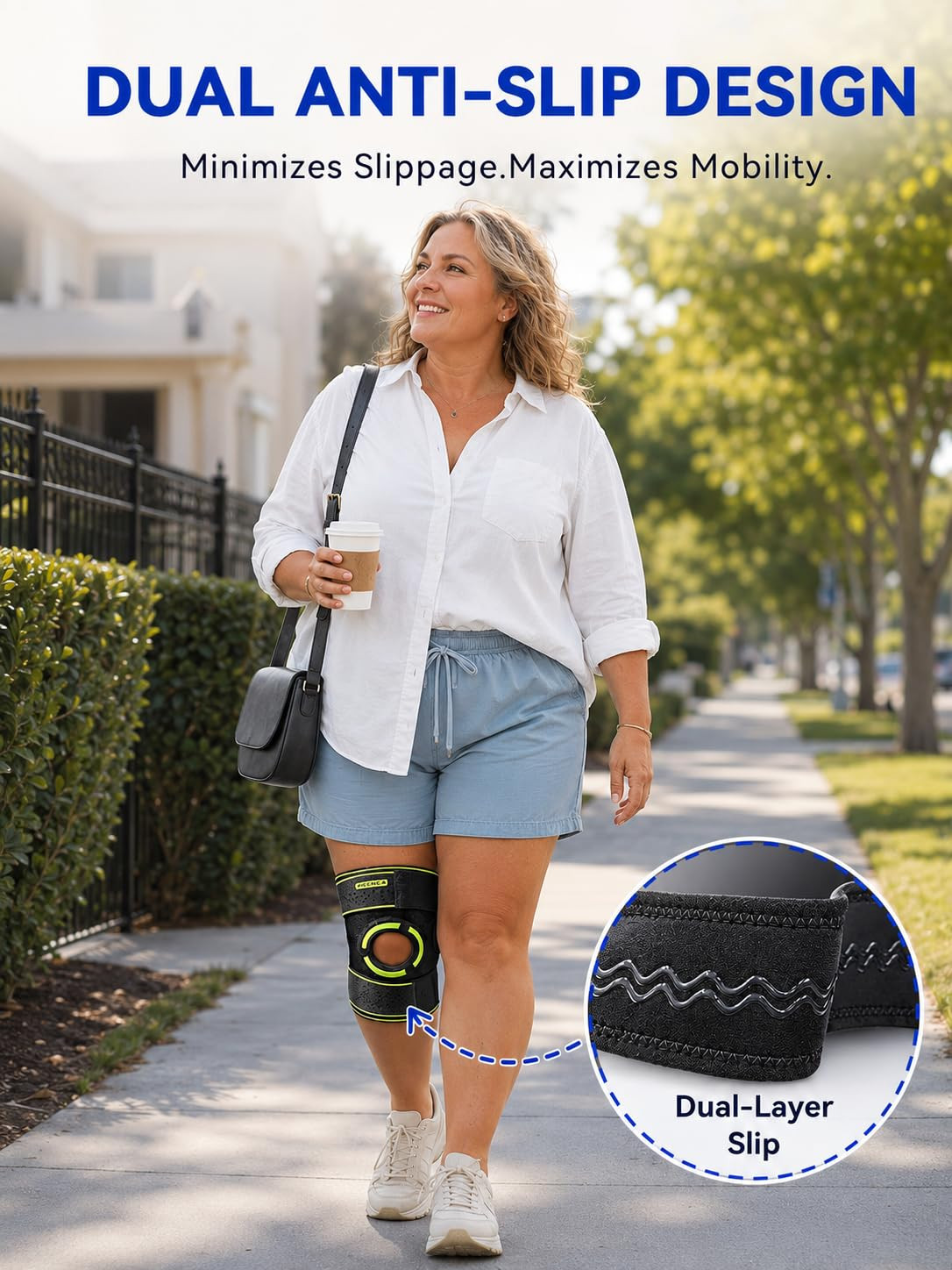 Knee Brace for Women plus Size,Meniscus Knee Brace with Side Stabilizers | 3 Ant