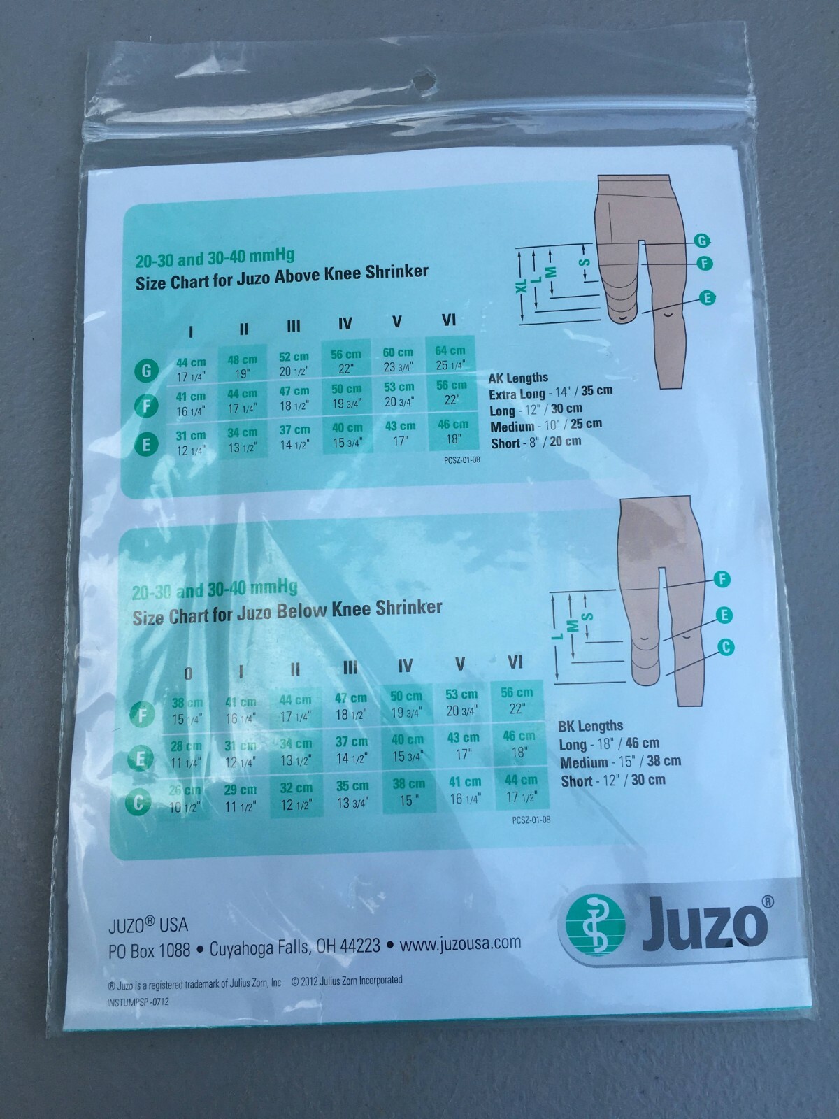JUZO 3512FGMIII Soft Prosthetic Shrinker AK 10in/25cm Size 3, Breathable Knit